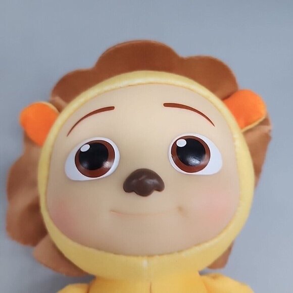 Cocomelon JJ Liom Cat 9" Yellow Plush Doll Soft Toy Plastic Face - Picture 2 of 5